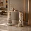 Brown Fusion Marble Top Console Table