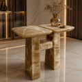 Studio Caramel Onyx Marble Side Table