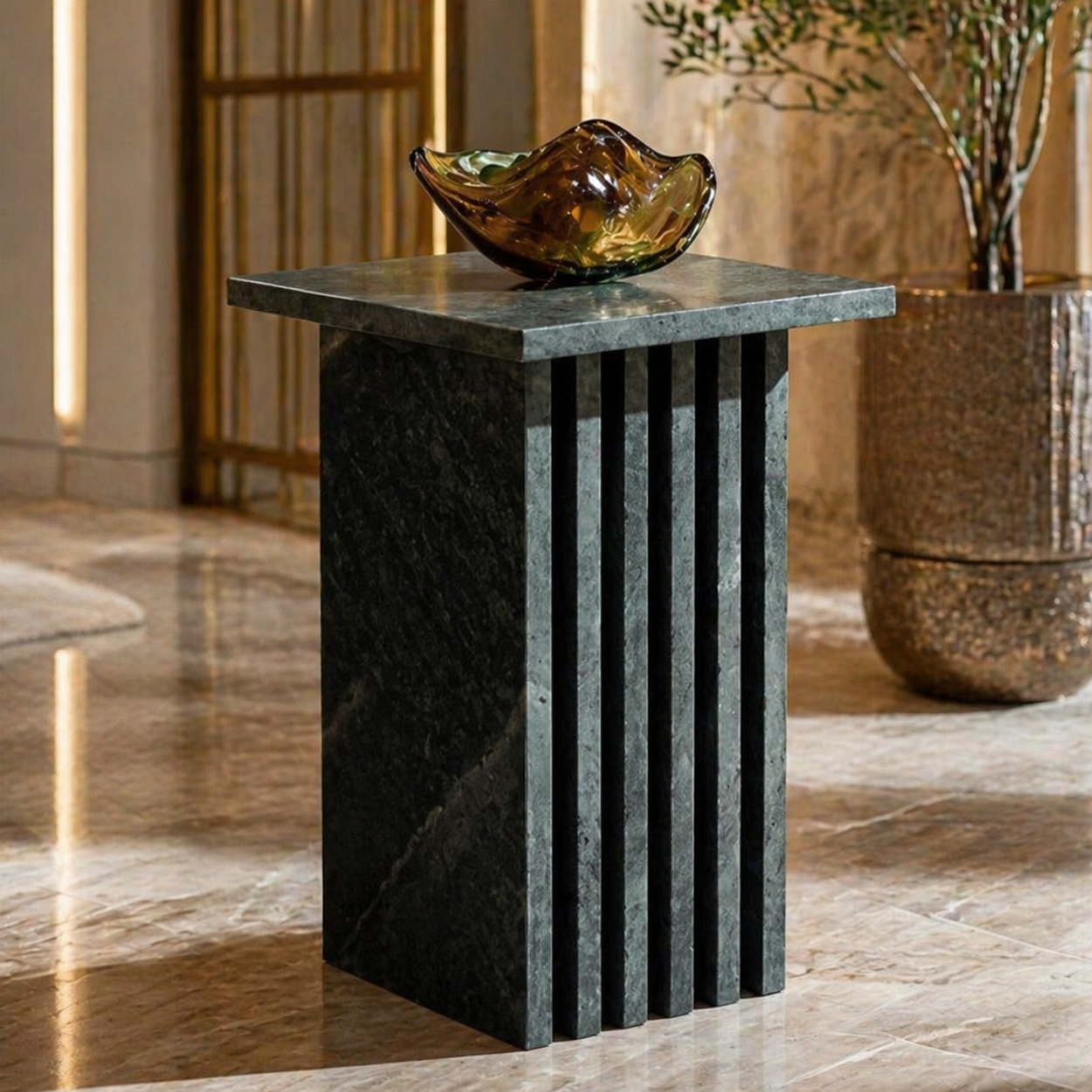 Royal Green Marble Side Table