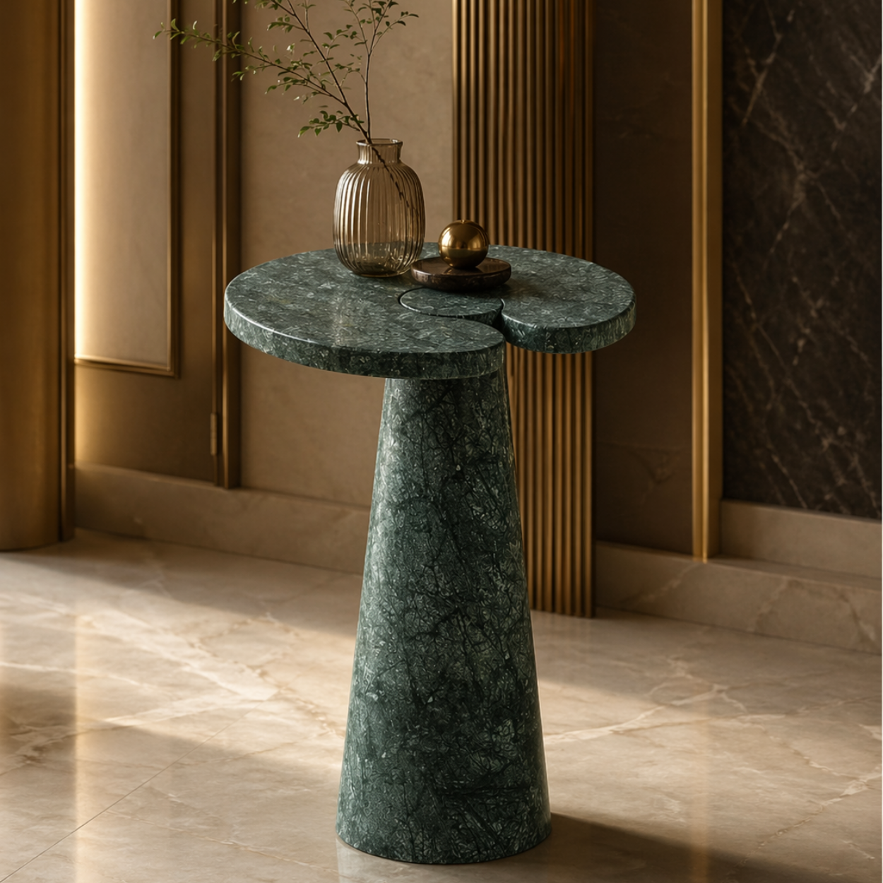 Aroma Green Marble Side Table