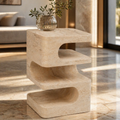 Symphony Beige Travertine Marble Side Table