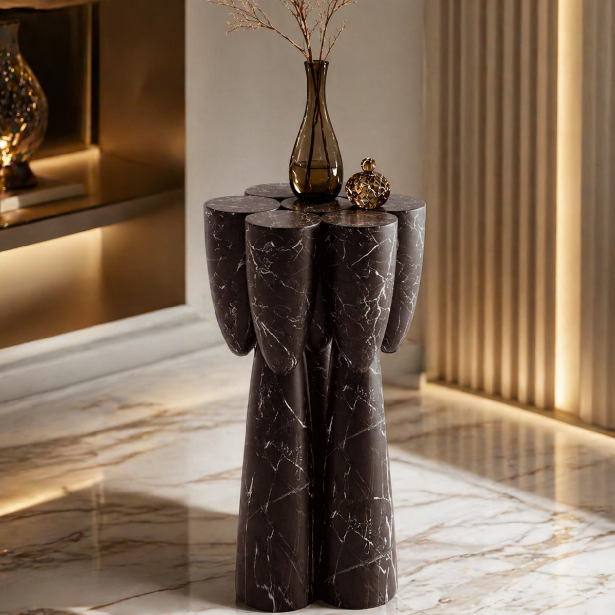 Bamboo Breeze Luxury Marble Side Table