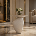 Zyra White Marble End Table