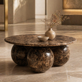 Trinity Sphere Brown Emperador Marble Centre Table