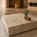 Squera Beige Travertine Centre Table