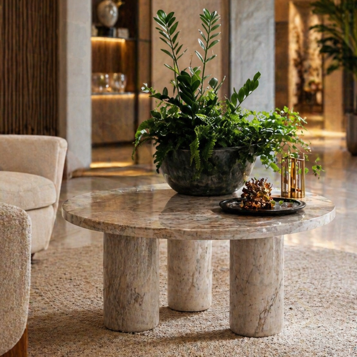 Ralph White Marble Centre Table