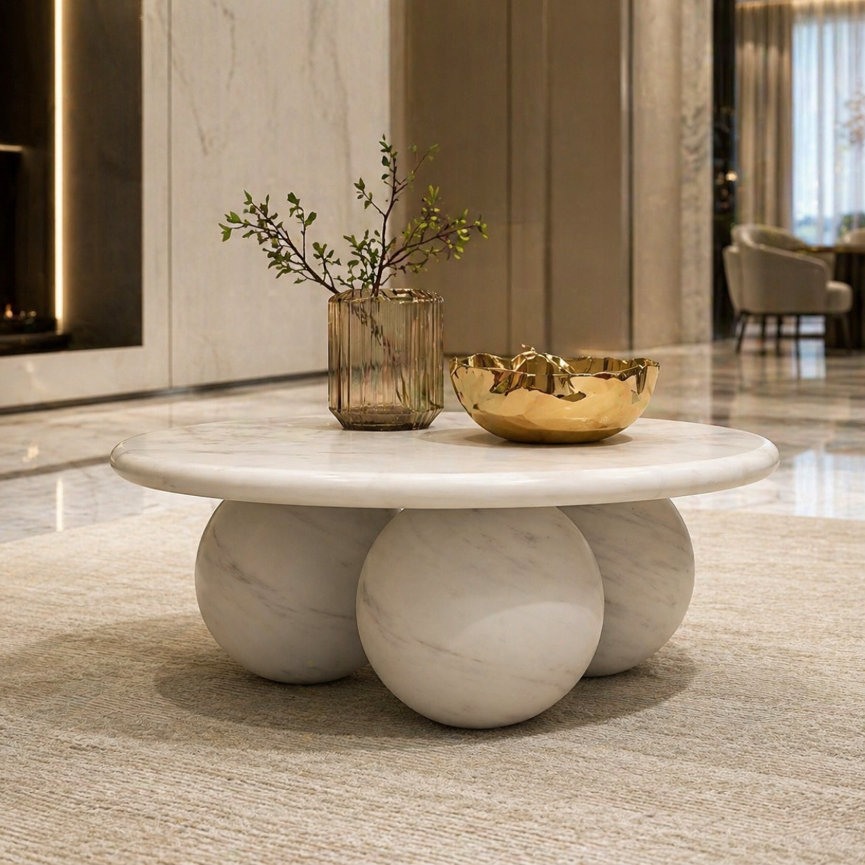 Trinity Indo-Italian Marble Round Coffee Table