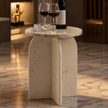 Ripple White Marble Side Table