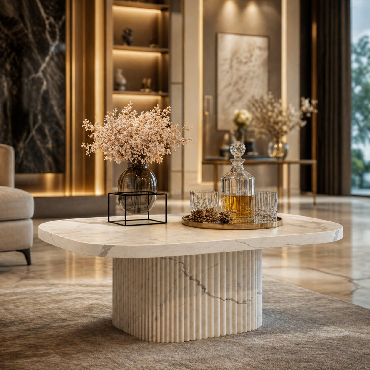 Mira Statuario Marble Centre Table