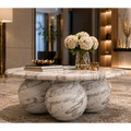 Trinity Sphere Arabescato Marble Centre Table